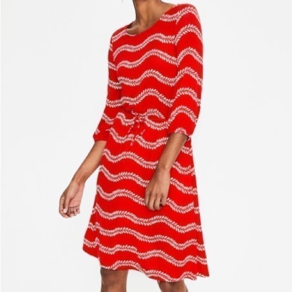 Boden Talia Red Jersey A-Line Dress